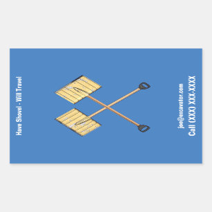 Adesivo Retangular Neve Shoveling Business