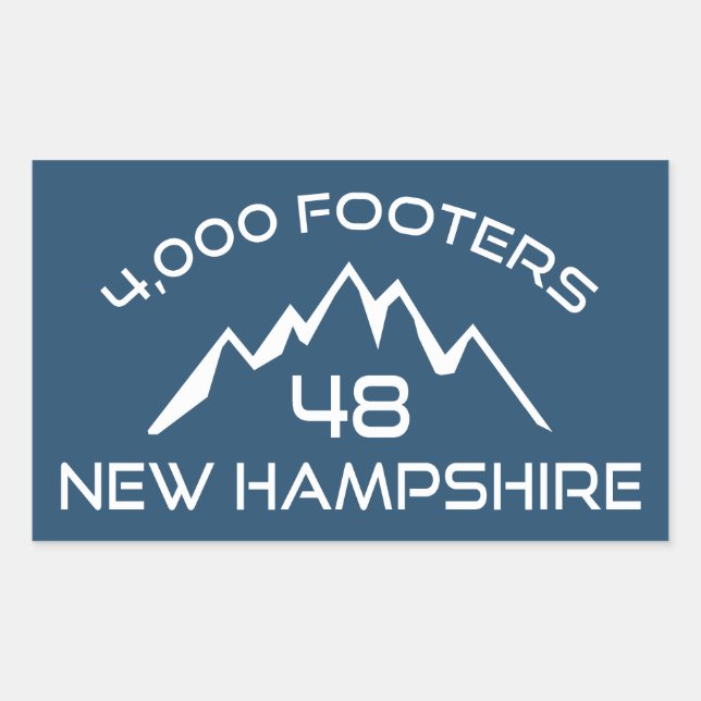 Adesivo Retangular New Hampshire 4000 Footers Mountain (Frente)