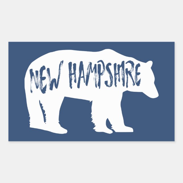 Adesivo Retangular New Hampshire Bear (Frente)