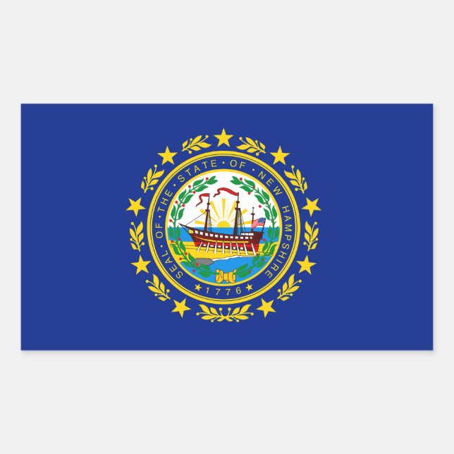 Adesivo Retangular New Hampshire Flag (Frente)