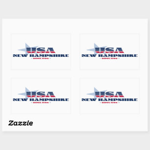 Adesivo Retangular New Hampshire My Home State Sticker