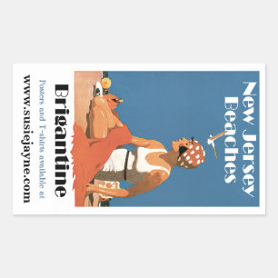 Adesivo Retangular New Jersey Beaches ~ Brigantine