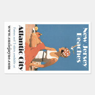 Adesivo Retangular New-jersey encalha o ~ Atlantic City