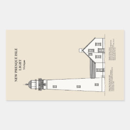 Adesivo Retangular New Presque Isle Lighthouse - Michigan - SBD