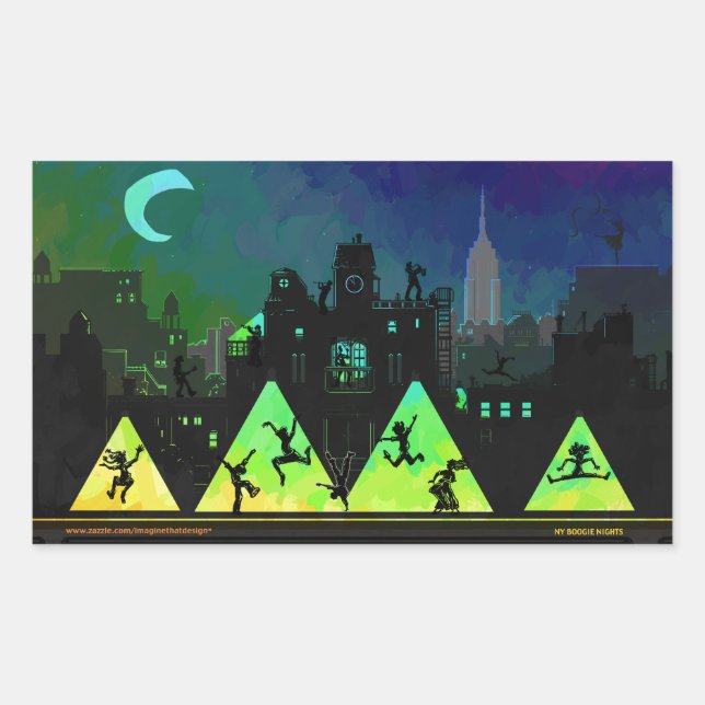 Adesivo Retangular New York Boogie Nights (Frente)