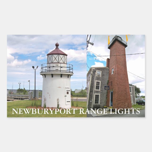 Adesivo Retangular Newburyport Range Lights, Massachusetts Stickers (Frente)
