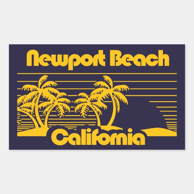 Adesivo Retangular Newport Beach California (Frente)
