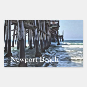 Adesivo Retangular Newport Beach - Retângulo Stickers, Glossy