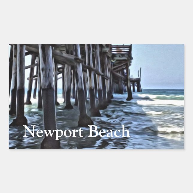 Adesivo Retangular Newport Beach - Retângulo Stickers, Glossy (Frente)
