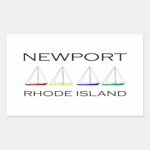 Adesivo Retangular Newport Rhode - veleiros da ilha