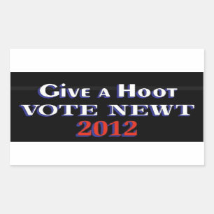 Adesivo Retangular Newt 2012 GAH do voto