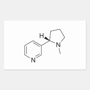 Adesivo Retangular nicotina: fórmula química: elementos simbólicos