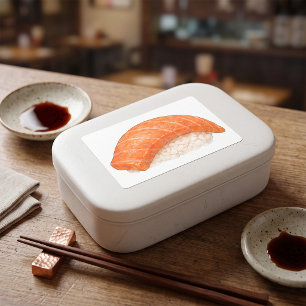 Adesivo Retangular Nigiri de Salmão Japonês Foodie