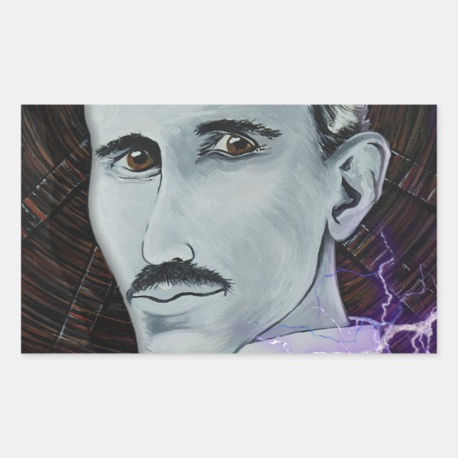 Adesivo Retangular Nikola Tesla (Frente)