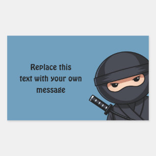 Adesivo Retangular Ninja Furtivo no Azul