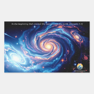 Adesivo Retangular No começo, Deus e Criação Verso