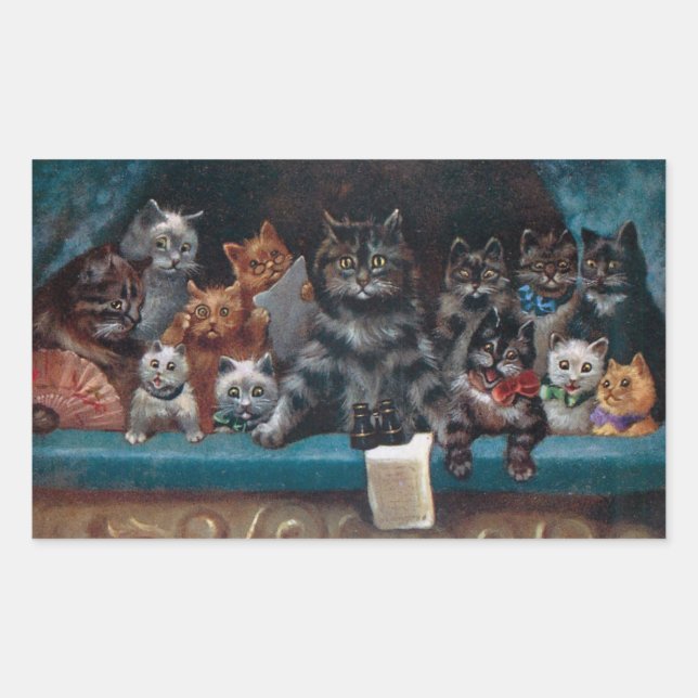 Adesivo Retangular No jogo - Momento excitante de Louis Wain (Frente)