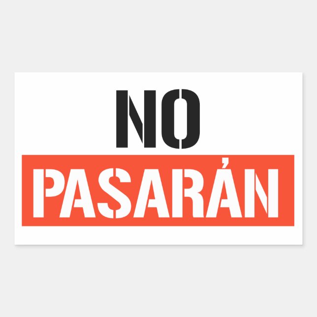 Adesivo Retangular No Pasaran (Frente)