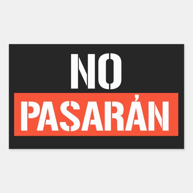 Adesivo Retangular No Pasaran (Frente)