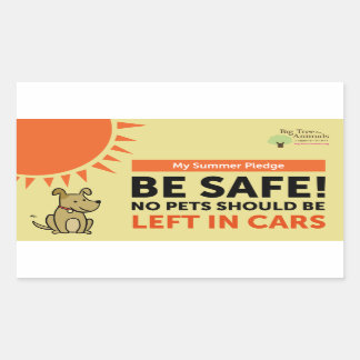Adesivo Retangular No Pets Should Be Left In Cars - My Summer Pledge