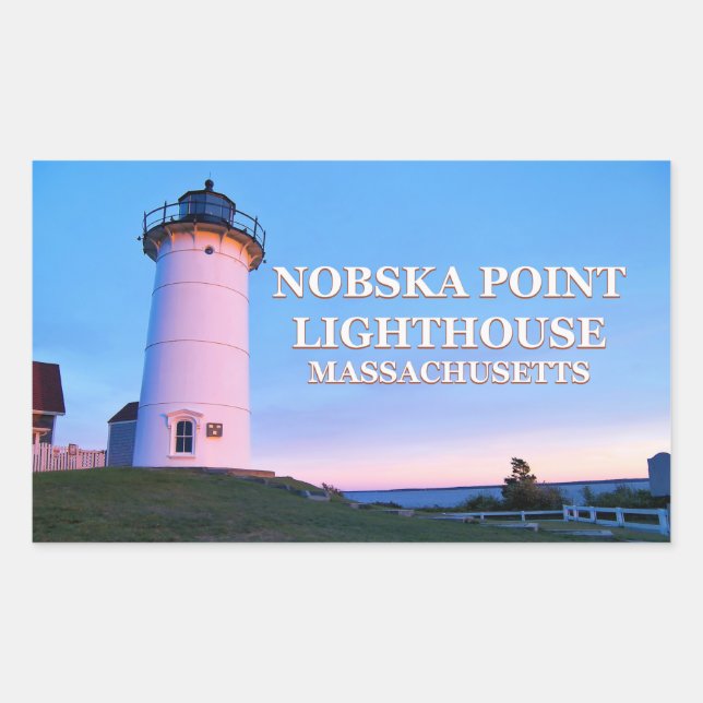 Adesivo Retangular Nobska Point Lighthouse, Massachusetts Stickers (Frente)