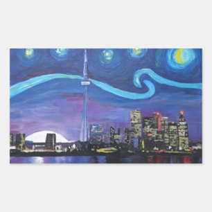 Adesivo Retangular Noite estrelado em Toronto com inspirações de Va
