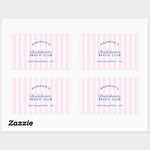 Adesivo Retangular Noiva Retro Moderno Rosa e Azul Personalizado