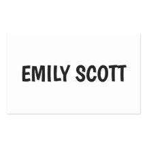 Nome à prova de água branca simples