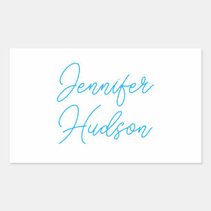 Adesivo Retangular Nome azul de azure minimalista profissional