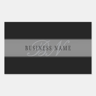 Adesivo Retangular Nome comercial/outro texto de script editável eleg