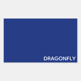 Adesivo Retangular Nome da cor azul do Dragonfly