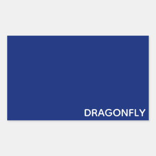 Adesivo Retangular Nome da cor azul do Dragonfly