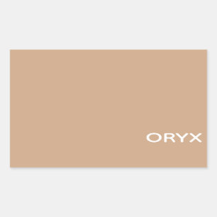 Adesivo Retangular Nome da cor bege castanho do Oryx