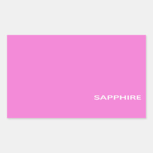 Adesivo Retangular Nome da cor rosa de apphire