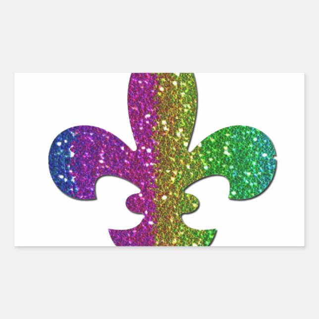 Adesivo Retangular Nome de adição de várias cores do Glitter Sparkle  (Frente)