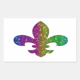 Adesivo Retangular Nome de adição de várias cores do Glitter Sparkle 