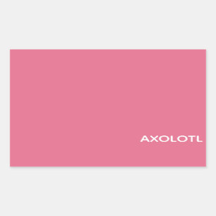 Adesivo Retangular Nome de cor rosa Axolotl