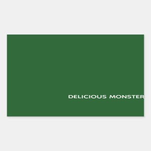 Adesivo Retangular Nome de cor verde do Monster delicioso