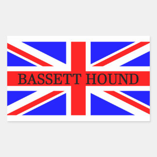 Adesivo Retangular nome do hound bassett na bandeira