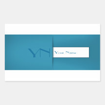 Nome do Monograma Azul Simples Moderno