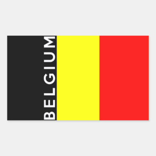 Adesivo Retangular nome do texto de bandeira do país bélgica