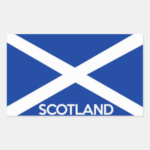 Adesivo Retangular nome do texto do país da bandeira de scotland