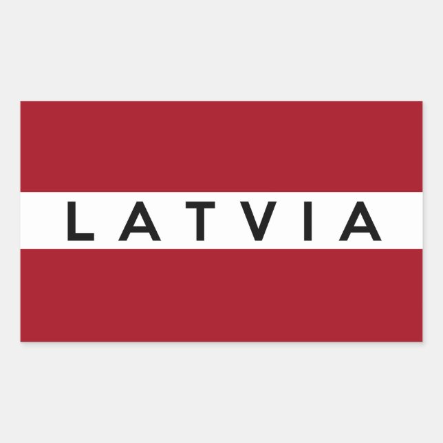 Adesivo Retangular nome do texto do sinalizador do país latvia (Frente)