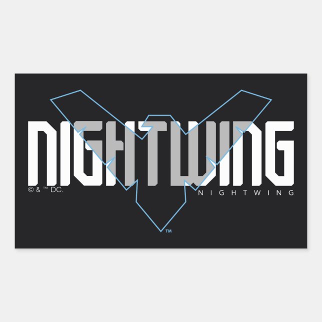 Adesivo Retangular Nome Hi-Tech Gráfico do Nightwing (Frente)