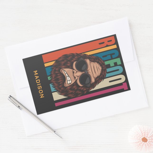 Adesivo Retangular Nome personalizado Bigfoot (Envelope)