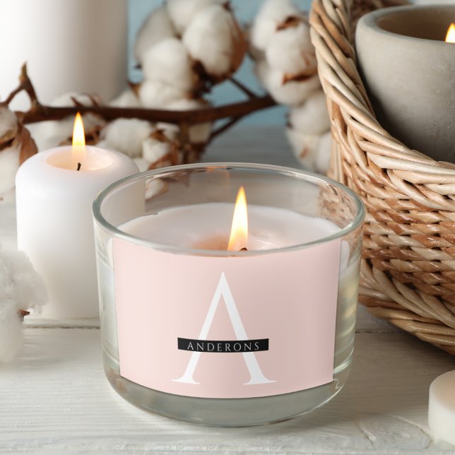 Adesivo Retangular Nome Personalizado Mínimo do Pink do Pastel (Criador carregado)