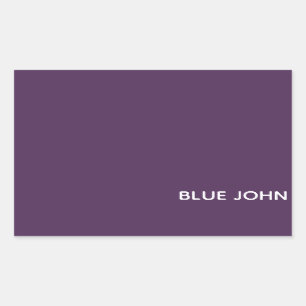 Adesivo Retangular Nome roxo azul da cor de John