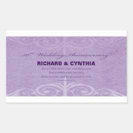 Adesivo Retangular Nomes personalizados, 50º aniversário de casamento