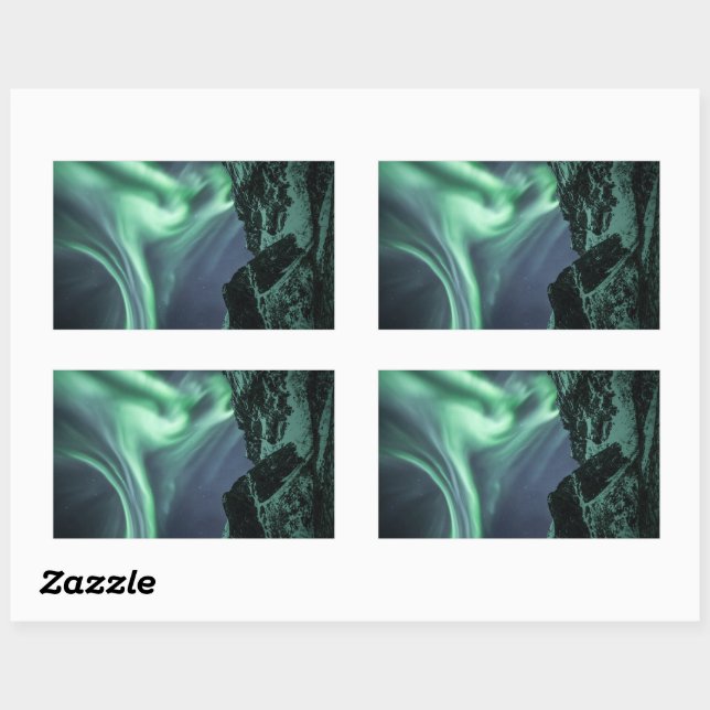 Adesivo Retangular Norte Lights Noruega (Folha)