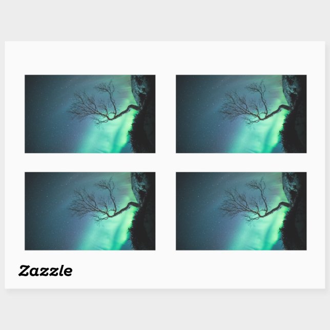 Adesivo Retangular Norte Lights Noruega (Folha)